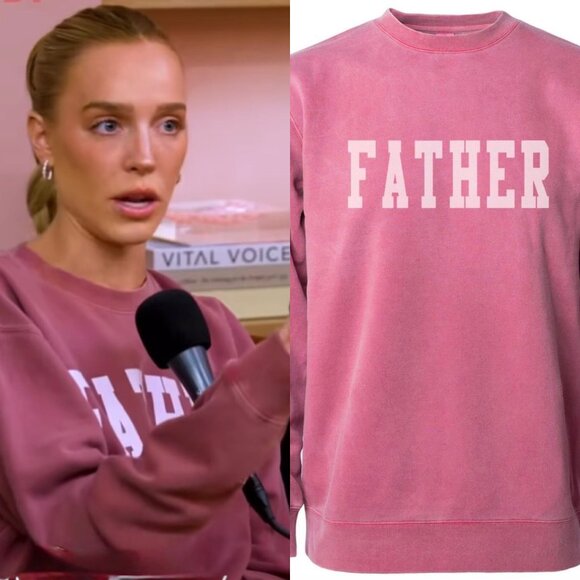 Call Her Daddy “Father” Crewneck Pullover Sweatshirt Vintage Wash Mauve Small - Picture 2 of 8